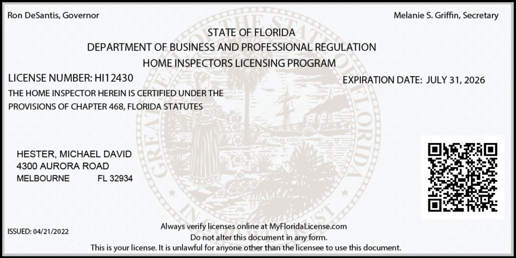 Florida Home Inspector License