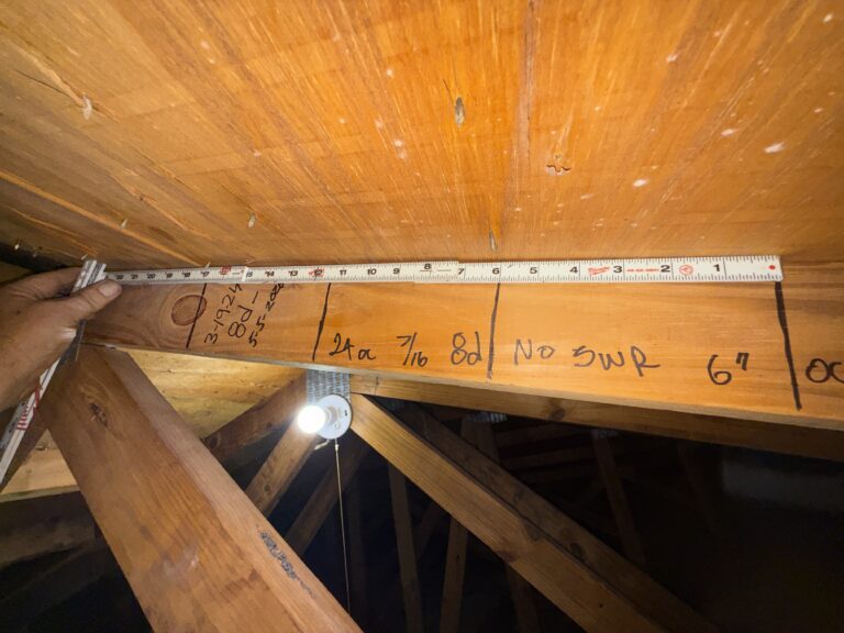 Wind Mitigation Inspection of nail spacing in Brevard county